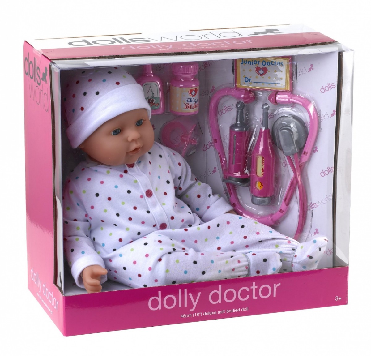 Lalka bobas 46 cm Dolly Doctor