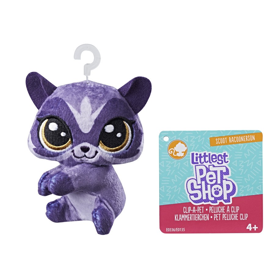 Pluszowa przypinka Littlest Pet Shop Racoonerson