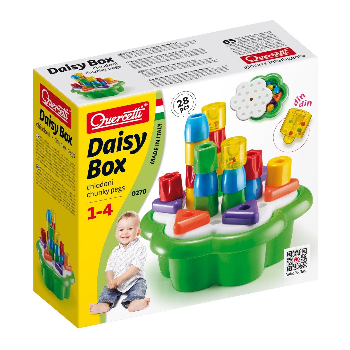 Układanka Daisy box chunky pegs, 28 elementów