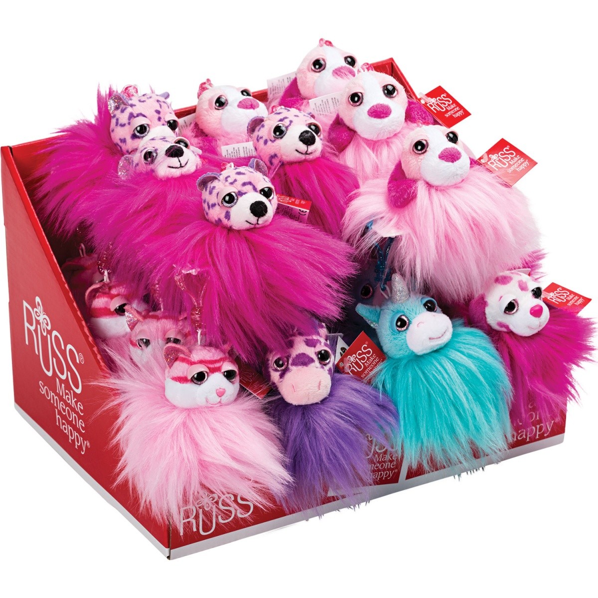 Pompony breloczki display 24 sztuki