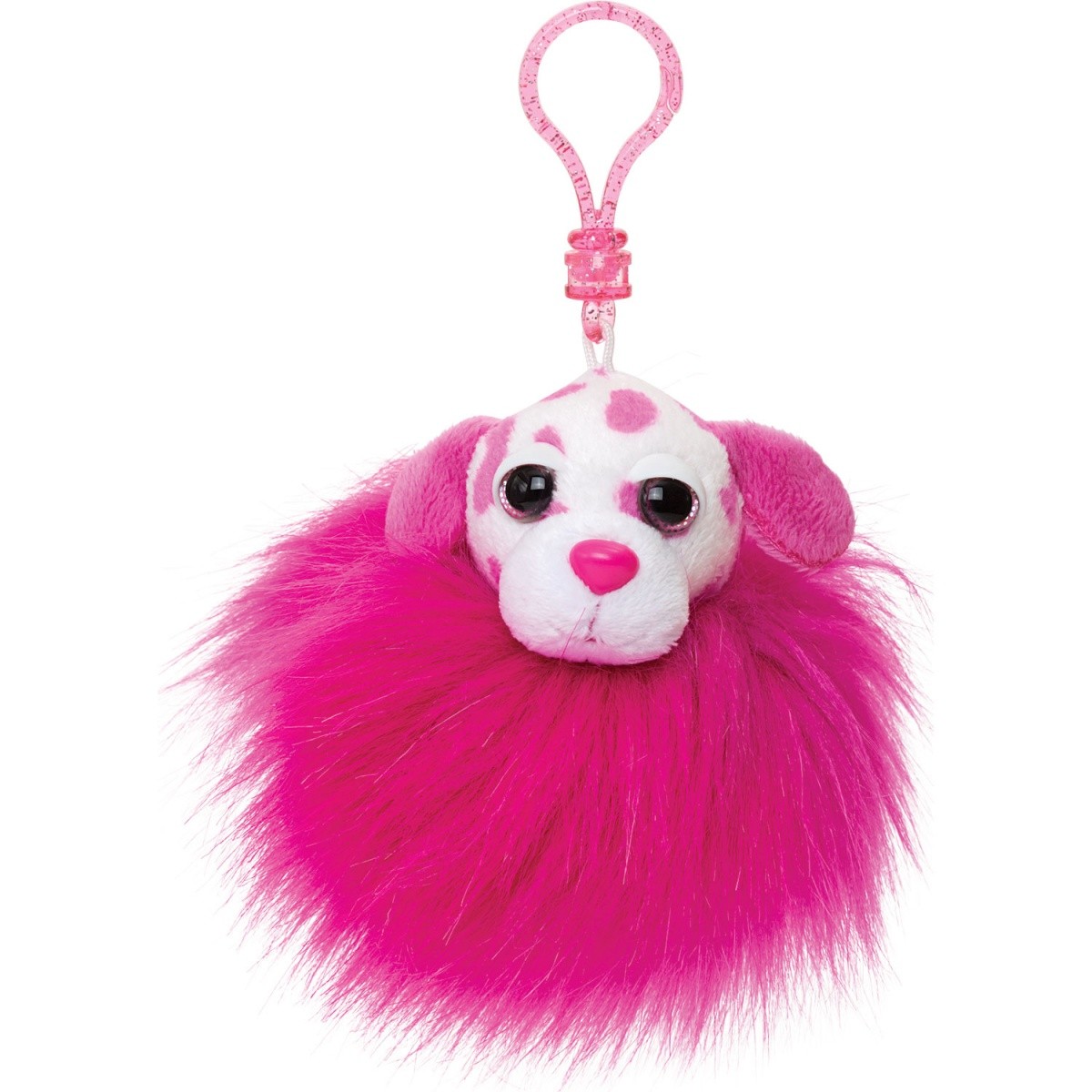 Pompon breloczek - różowy dalmatyńczyk