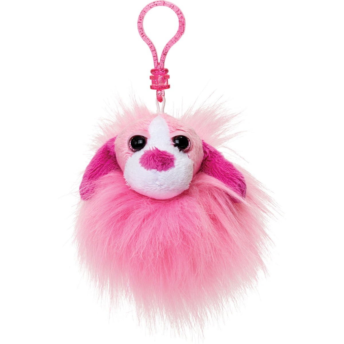 Pompon breloczek - różowy pies