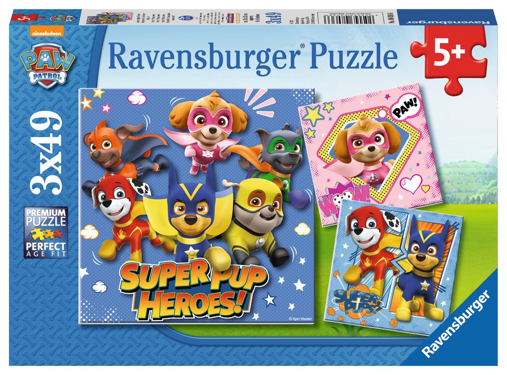 Puzzle 3x49 elementów - Paw Patrol 