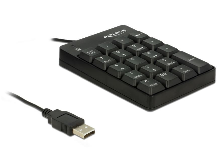 Klawiatura numeryczna USB 19 klawiszy czarna 