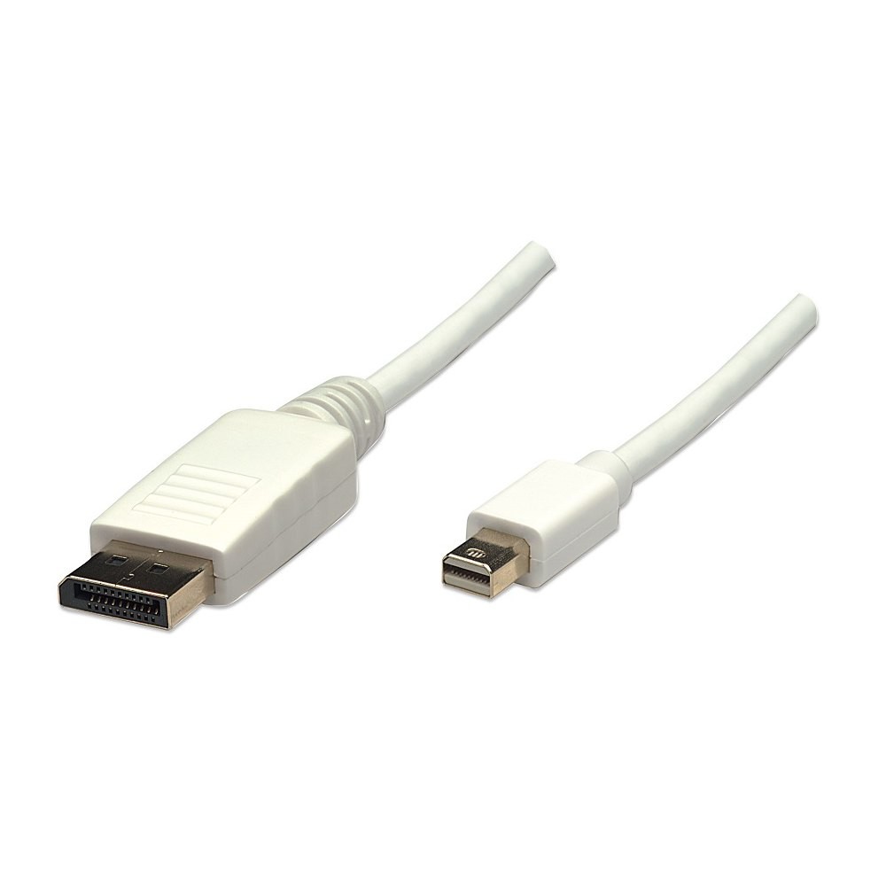 Kabel monitorowy Mini DisplayPort / DisplayPort M/M biały 1m