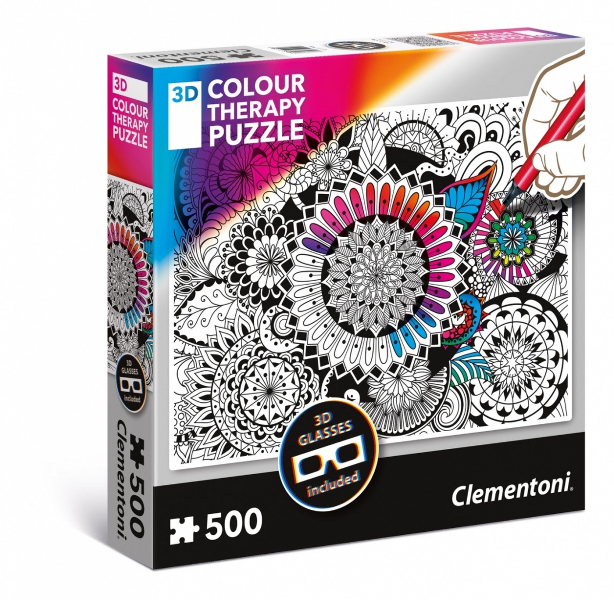 500 3D Color Therapy Mandala