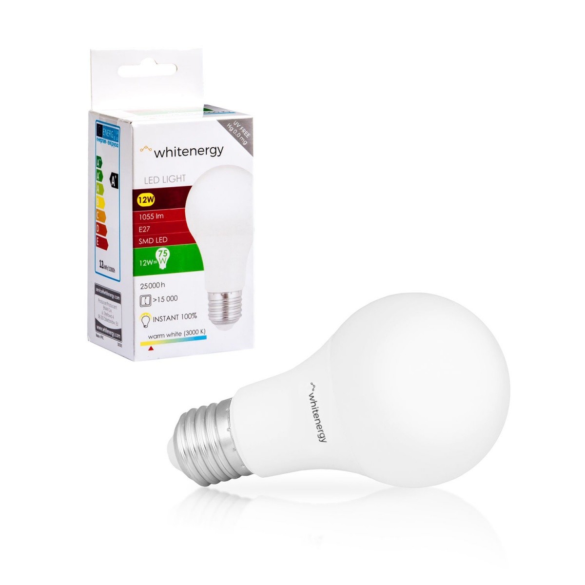 Żarówka LED A60 E27 12W 1055lm ciepła biała mleczna