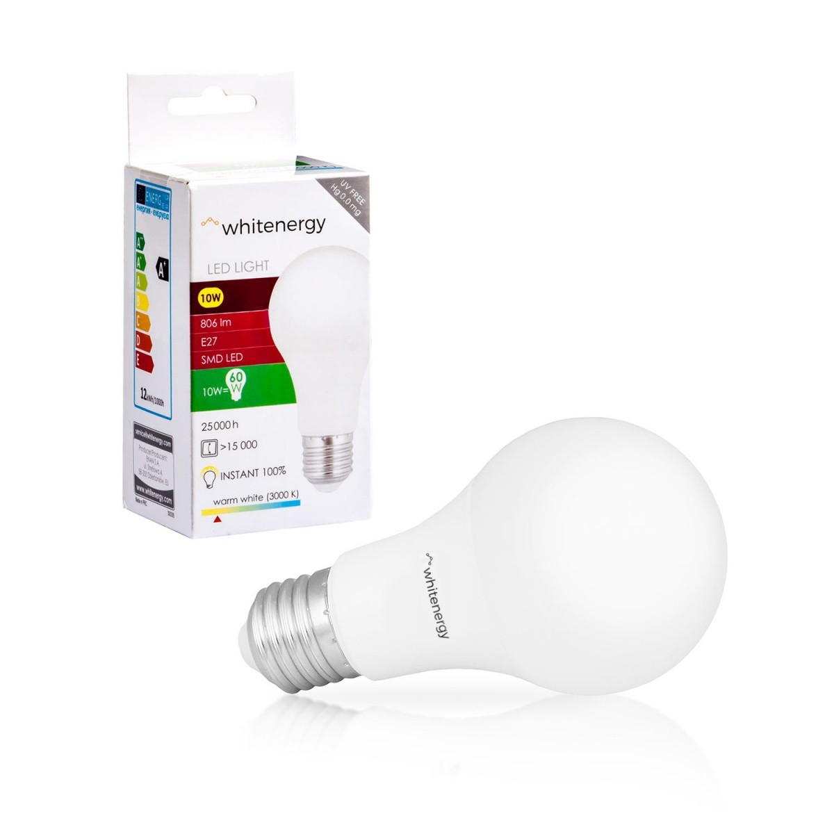 Żarówka LED A60 E27 10W 806lm ciepła biała mleczna