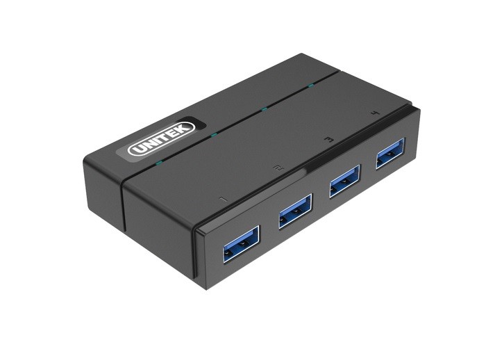 Hub 4x USB 3.0 z funkcją ładowania, czarny; Y-HB03001 