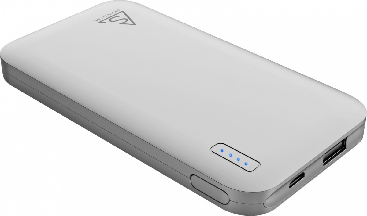 Smartline PowerBank 5000mAh Li-poly 2,4A srebrny 