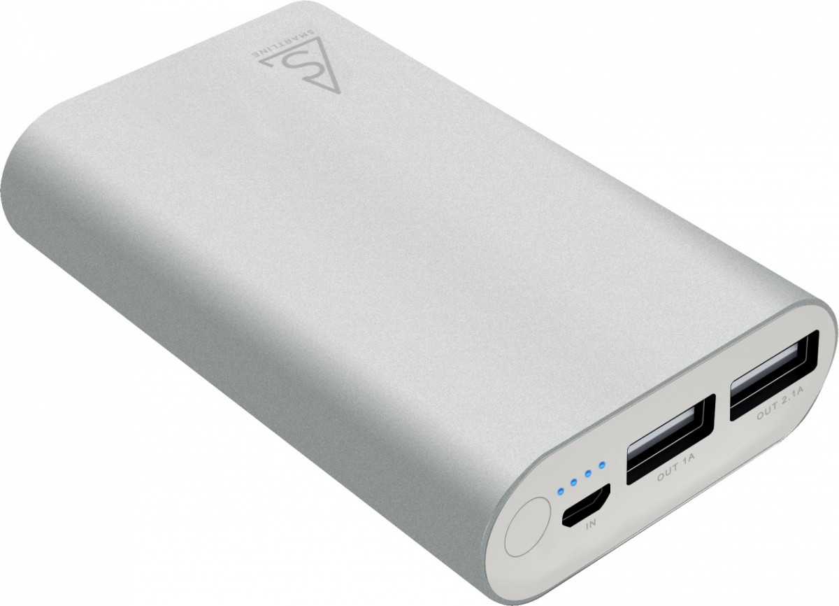 Smartline PowerBank 7500mAh 2xUSB 2,1A srebrny 