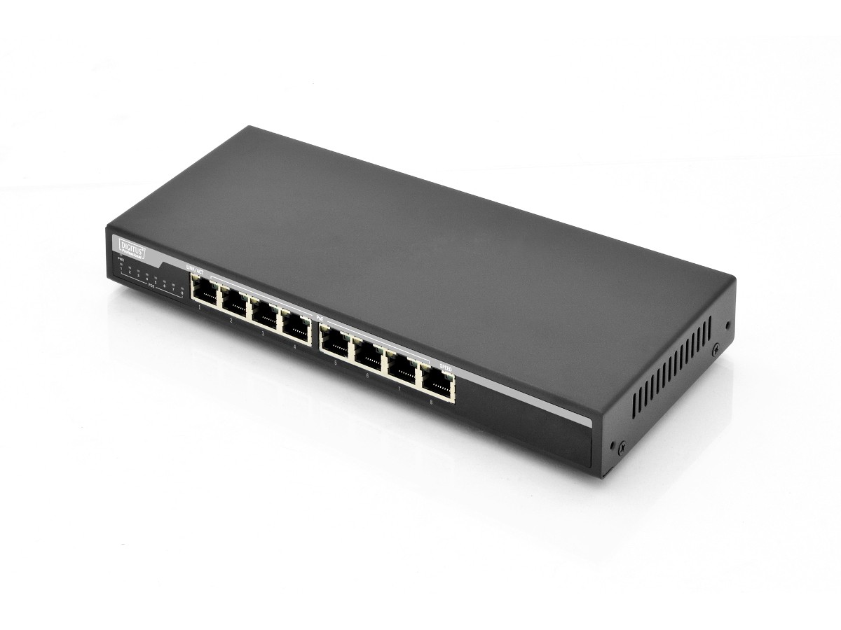 Switch Gigabit Desktop 8-portowy, 8x10/100/1000Mbps PoE+ af/at 135W, metalowa obudowa