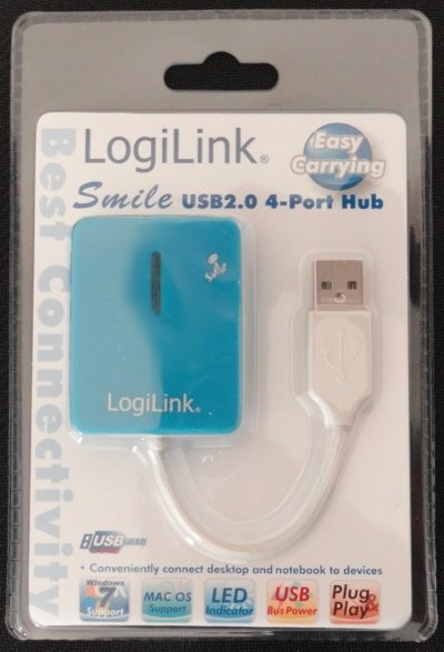 HUB USB 2.0 4-portowy Smile - niebieski