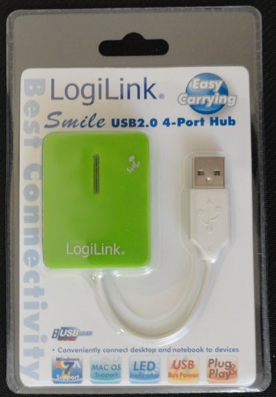 HUB USB 2.0 4-portowy Smile - zielony