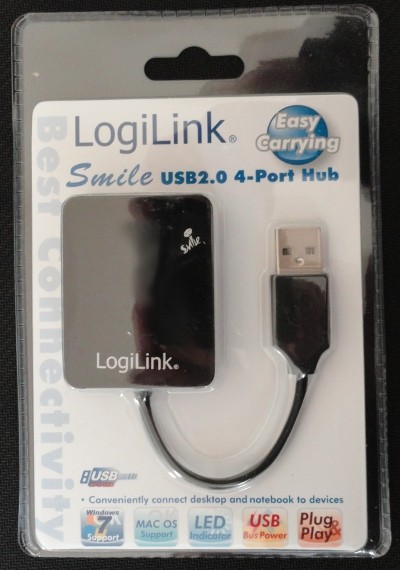 HUB USB 2.0 4-portowy Smile - czarny              UA0139