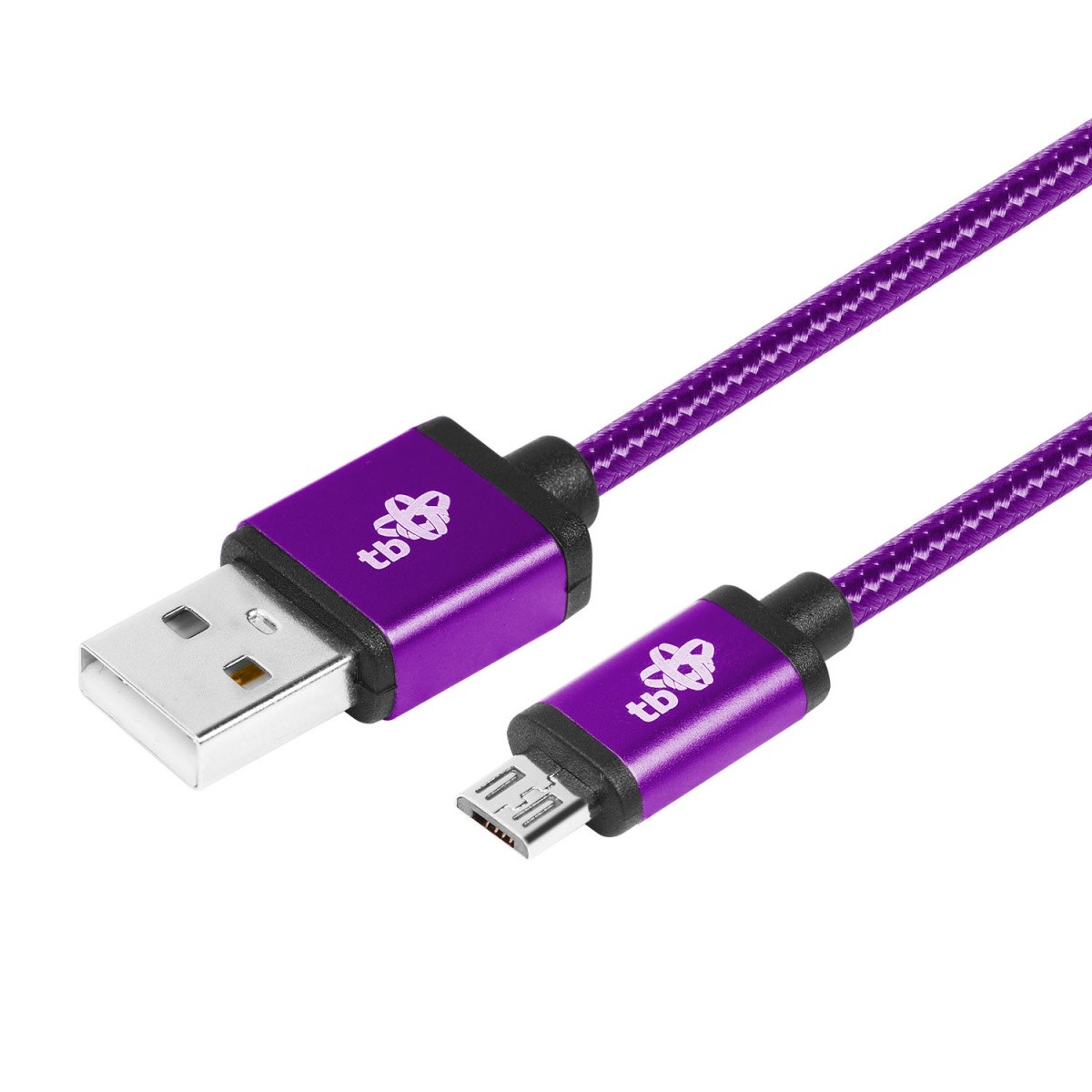 Kabel USB-Micro USB 1.5 m fioletowy sznurek