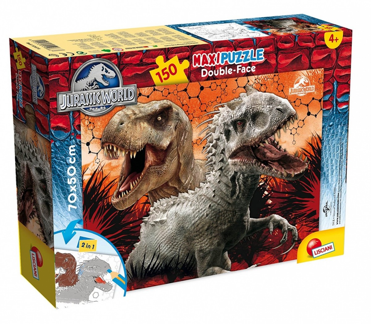 Puzzle dwustronne 150 elementów Maxi Jurassic World