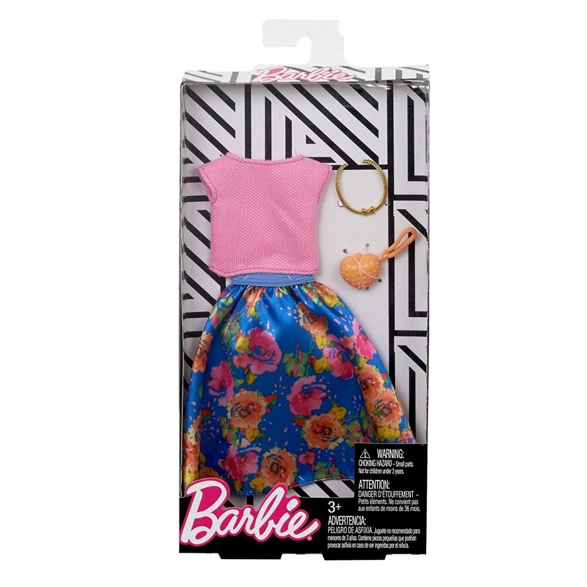 Ubranka Barbie Modne Kreacje - Top + spódnica w kwiaty