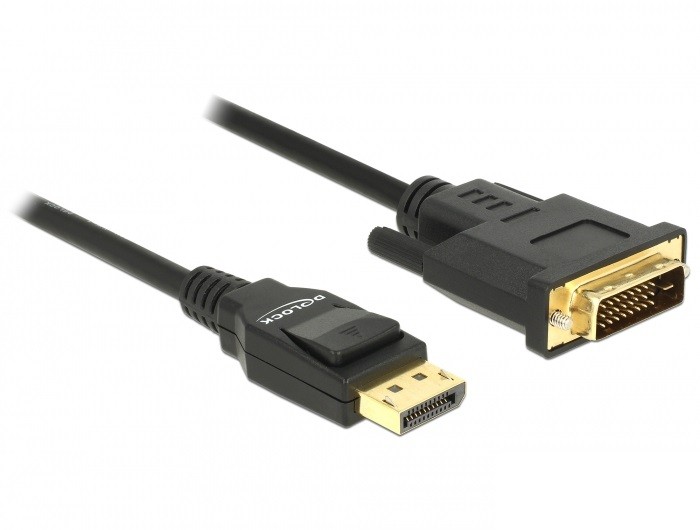 Kabel DisplayPort v1.2A - DVI-D (24+1) M/M 5M czarny 
