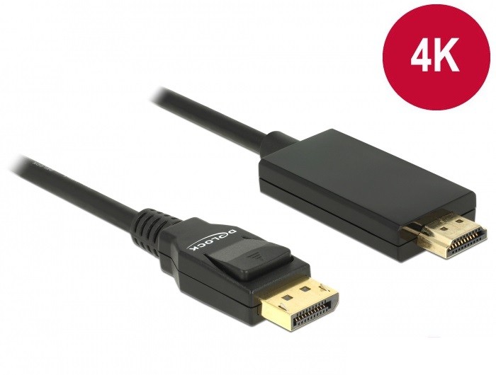 Kabel DisplayPort v1.2A - HDMI M/M 4K 5M czarny Premium 
