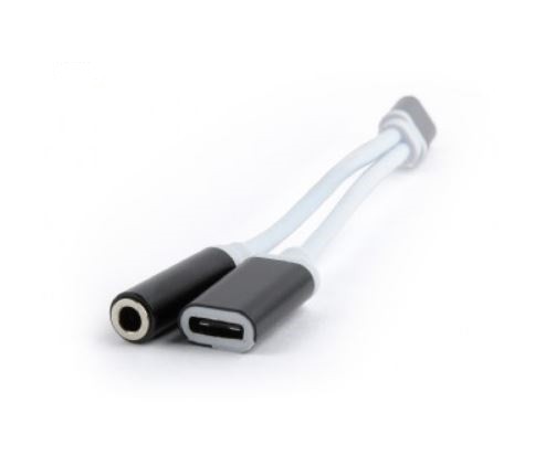 Kabel audio mini Jack żeński/3.5mm/USB/CM/biały