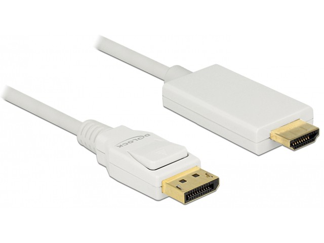 Kabel DisplayPort v1.2A - HDMI M/M 4K 1M biały Premium 