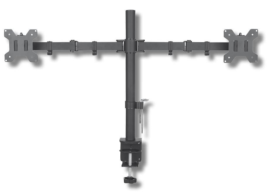 Podwójne ramię biurkowe LED/LCD 13-27 cali 2x10kg VESA regulowane 