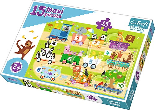 Puzzle Baby 15 elementów Maxi - Pociąg z cyferkami