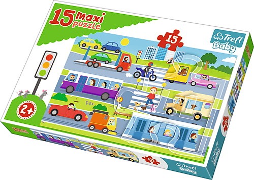 Puzzle Baby 15 elementów Maxi - Pojazdy miejskie