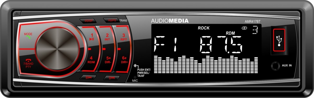 Radioodtwarzacz AMR417 SD/USB/BT MP3/WMA 4X40W