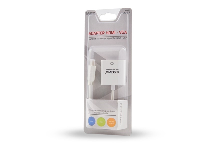 Adapter HDMI AM-VGA SAVIO CL-27 15 pin 