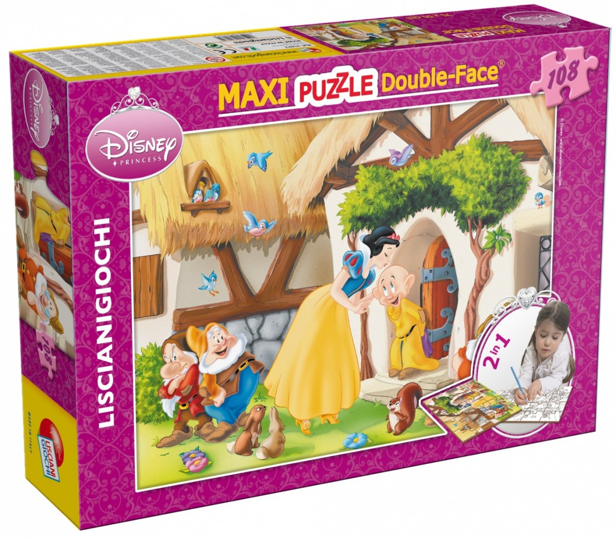 Puzzle dwustronne Maxi 108 elementów - Śnieżka