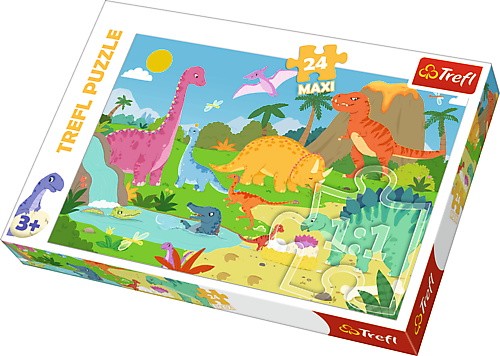 Puzzle 24 elementy Maxi - W świecie dinozaurów