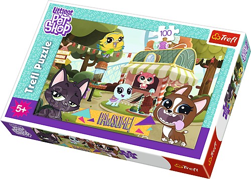 Puzzle 100 elementów - Littlest Pet Shop, Zabawa w parku