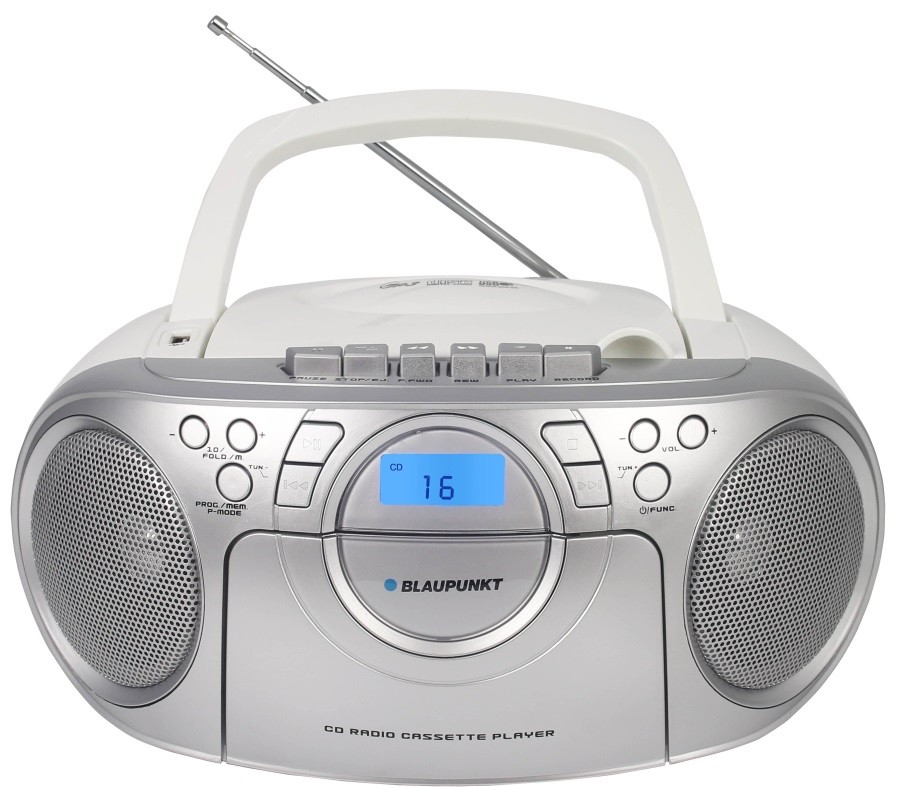 Przenośny radioodtwarzacz BB16WH FM/PLL/kaseta/CD/MP3/USB 