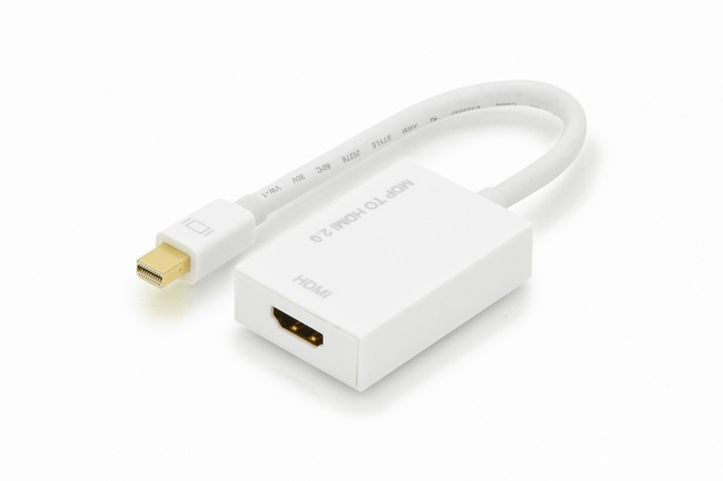 Kabel adapter Displayport 1.2 4K 60Hz UHD Typ miniDP/HDMI A M/Ż biały 0,2m