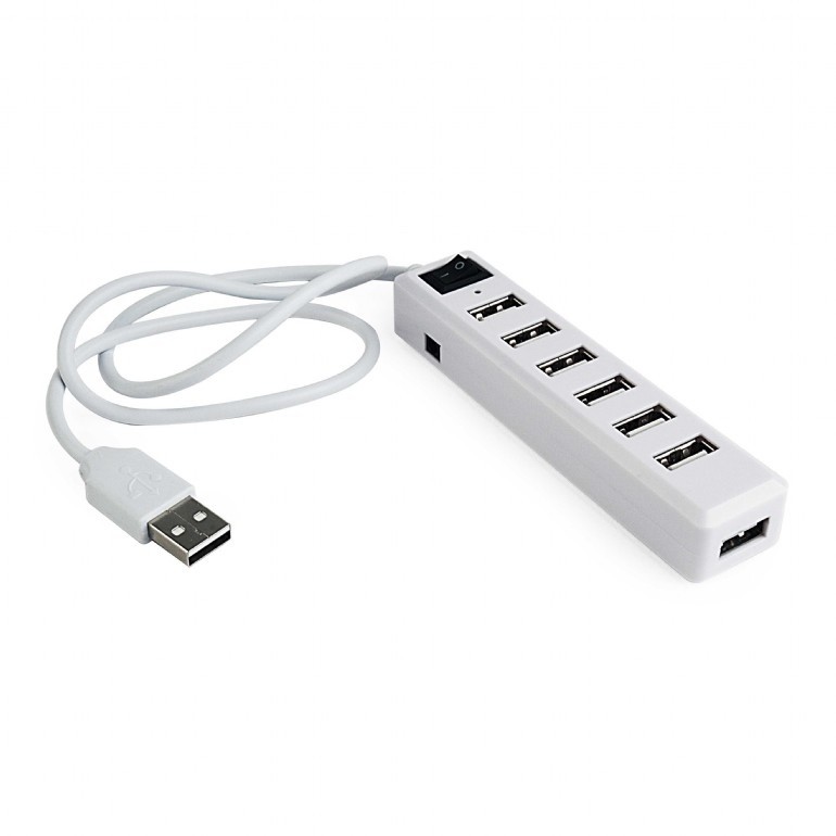 HUB USB 7-portowy biały 