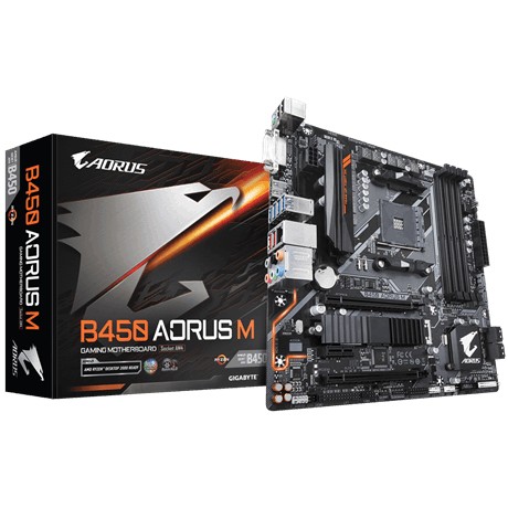 Płyta główna B450 AORUS M AM4 B450 4DDR4 DVI/HDMI M.2 uATX