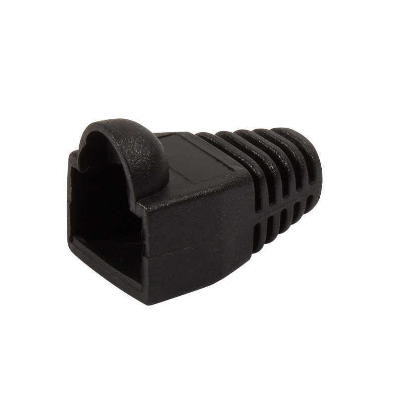 Osłonki wtyku RJ45 100 szt. czarne PVC 8P8C