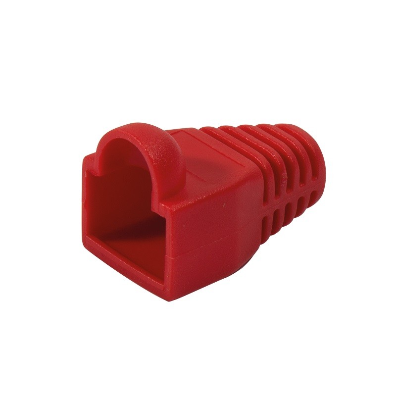 Osłonki wtyku RJ45 100 szt. czerwone PVC 8P8C