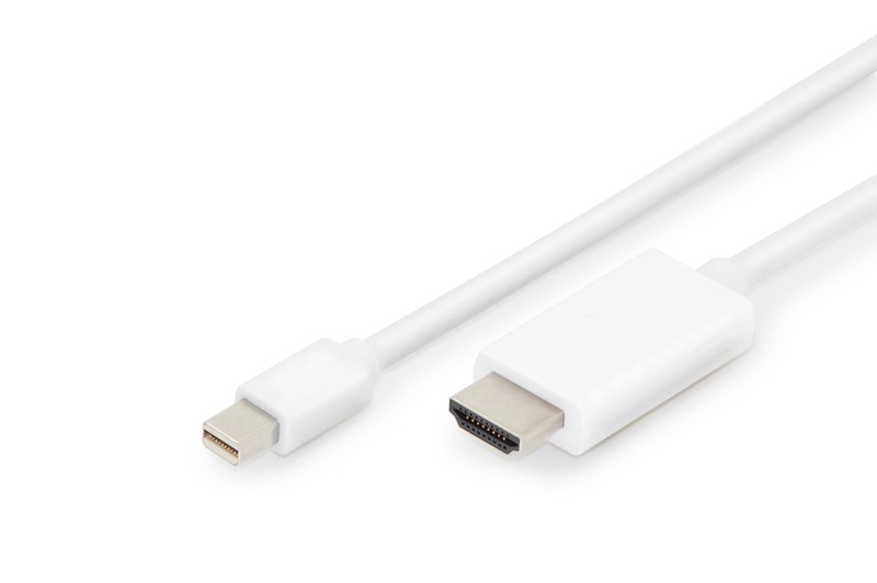 Kabel adapter Displayport 1.2 4K 60Hz UHD Typ miniDP/HDMI A M/M biały 1m