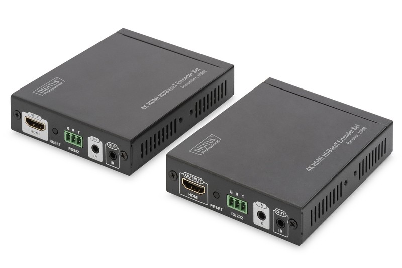 Przedłużacz/Extender HDMI HDBaseT do 100m po Cat.6/7 4K 60Hz UHD HDCP 2.2, IR, RS232, audio (zestaw)