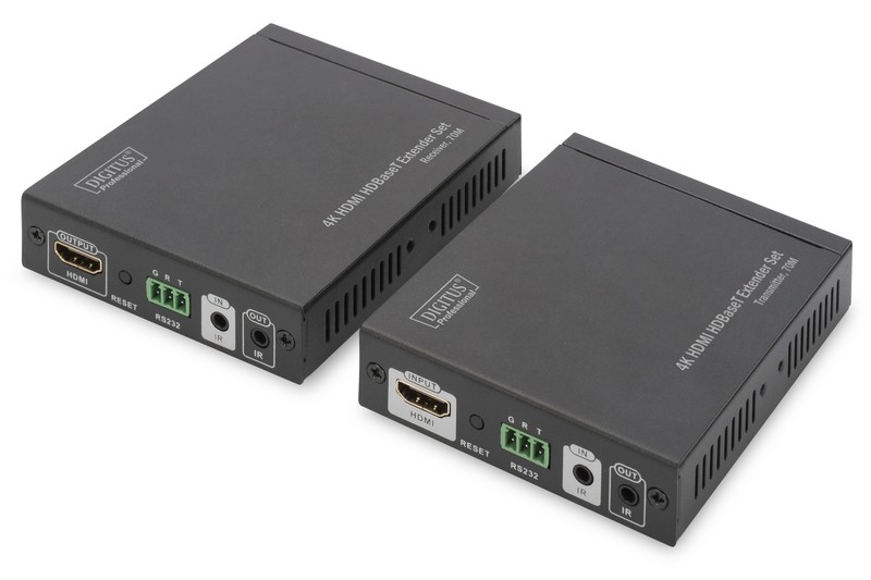 Przedłużacz/Extender HDMI HDBaseT do 70m po Cat.6/7 4K 60Hz UHD HDCP 2.2, IR, RS232, audio (zestaw)