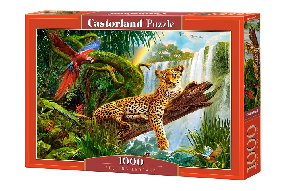 Puzzle 1000 elementów - Odpoczywający lampart