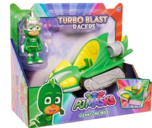 Pojazd Turbo z figurką PJ Masks, Gekko