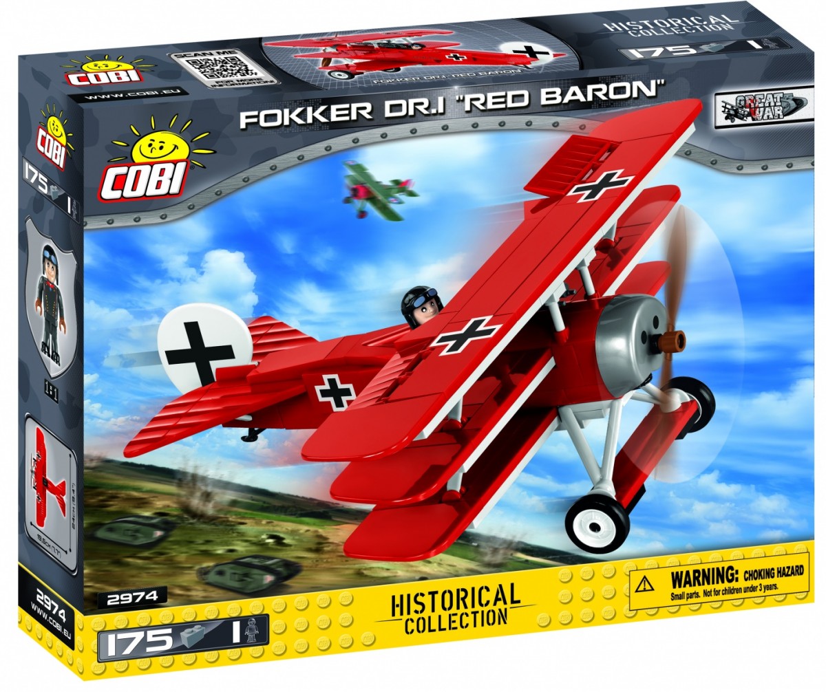 Klocki Mała Armia Historical Collection 175 elementów Fokker Dr. 1 Red Baron -  Niemiecki samolot myśliwski