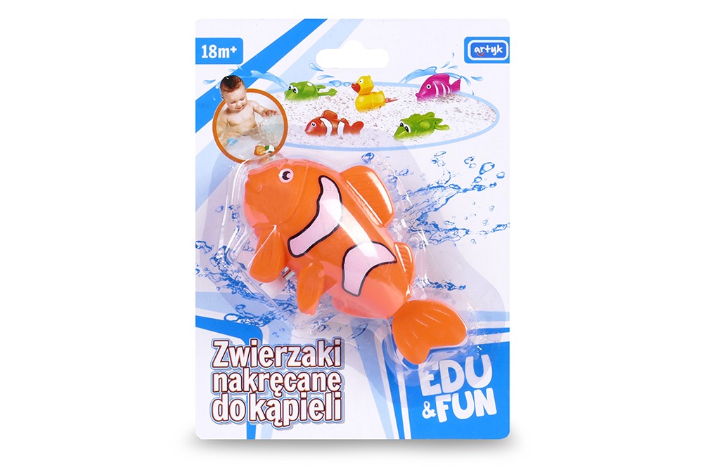 Zwierzaki nakręcane do kąpieli EDU&FUN - Ryba pomarańczowa