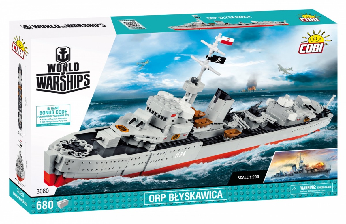 Klocki World of Warships 680 elementów - ORP Błyskawica