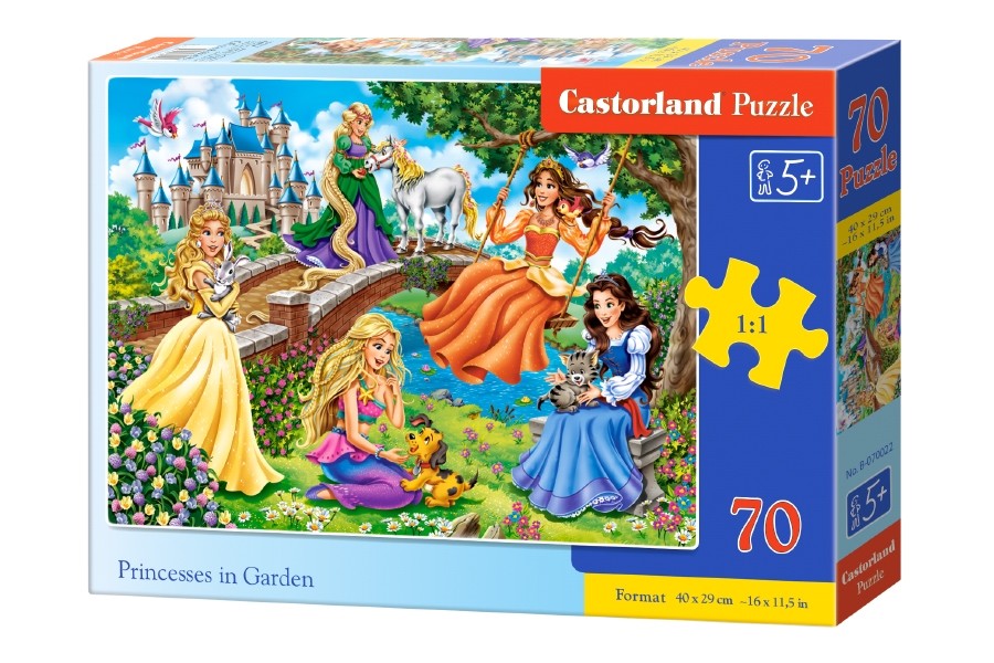 Puzzle 70 elementów - Księżniczki w ogrodzie