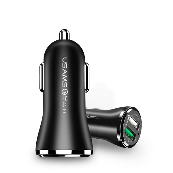 Ładowarka samochodowa 2xUSB 2,4A quick charge czarna